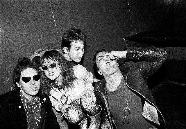 Welcome to LA, 1977: John Doe, Exene, Rand McNally, and Black Randy, photograph by Ruby Ray