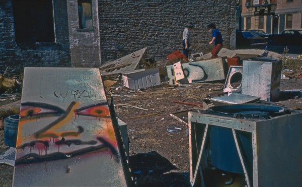 Fridge, E. 3rd St. and Ave. C, 1983, photograph by Philip Pocock