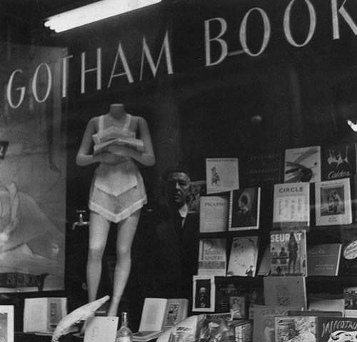 Marcel Duchamp, "Lazy Hardware", window display for André Breton's "Arcane" 17, 19.-26. April 1945, Gotham Bookmart, E. 57th St. New York, Photography Maya Deren, Philadelphia Museum of Art, Marcel Duchamp Archive.