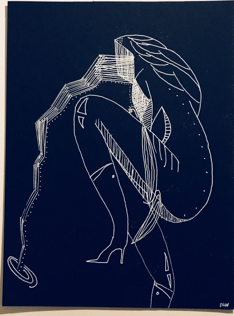 David West white ink black paper 06