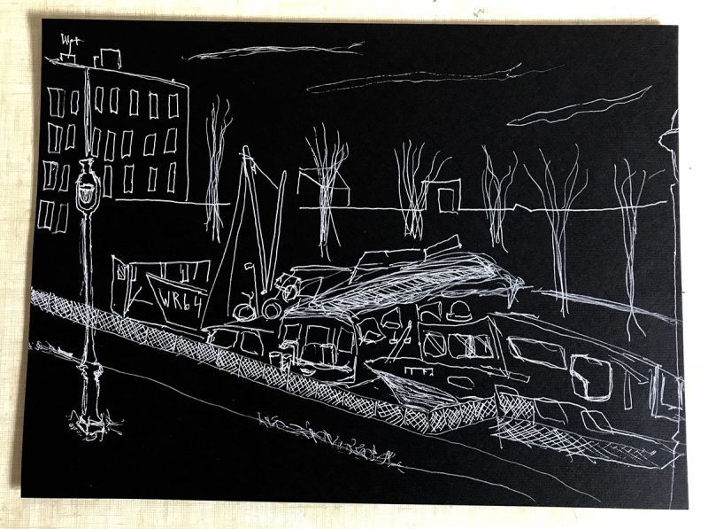 David West white ink black paper 13