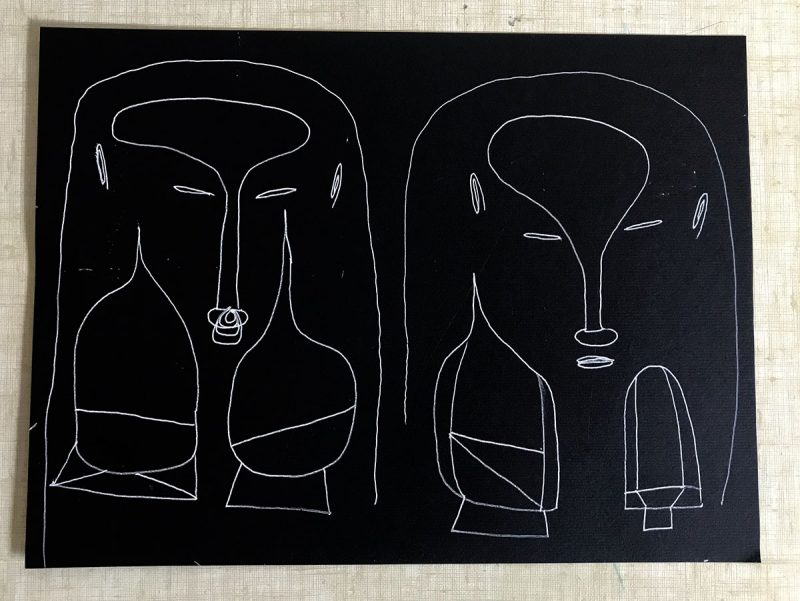 David West white ink black paper 14