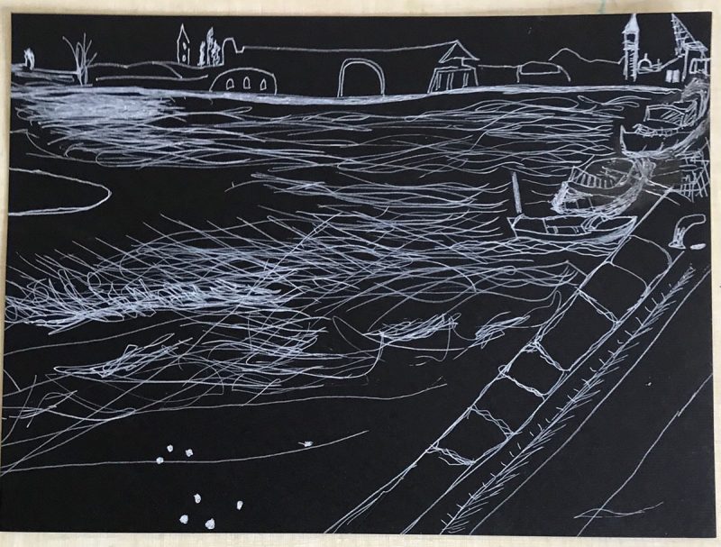 David West white ink black paper 16