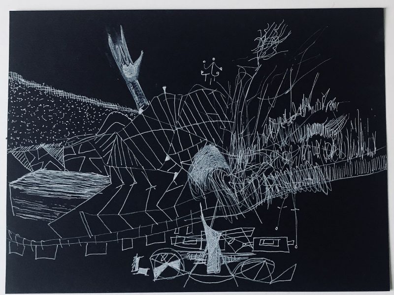 David West white ink black paper 18