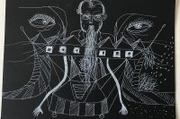 David West white ink black paper 21